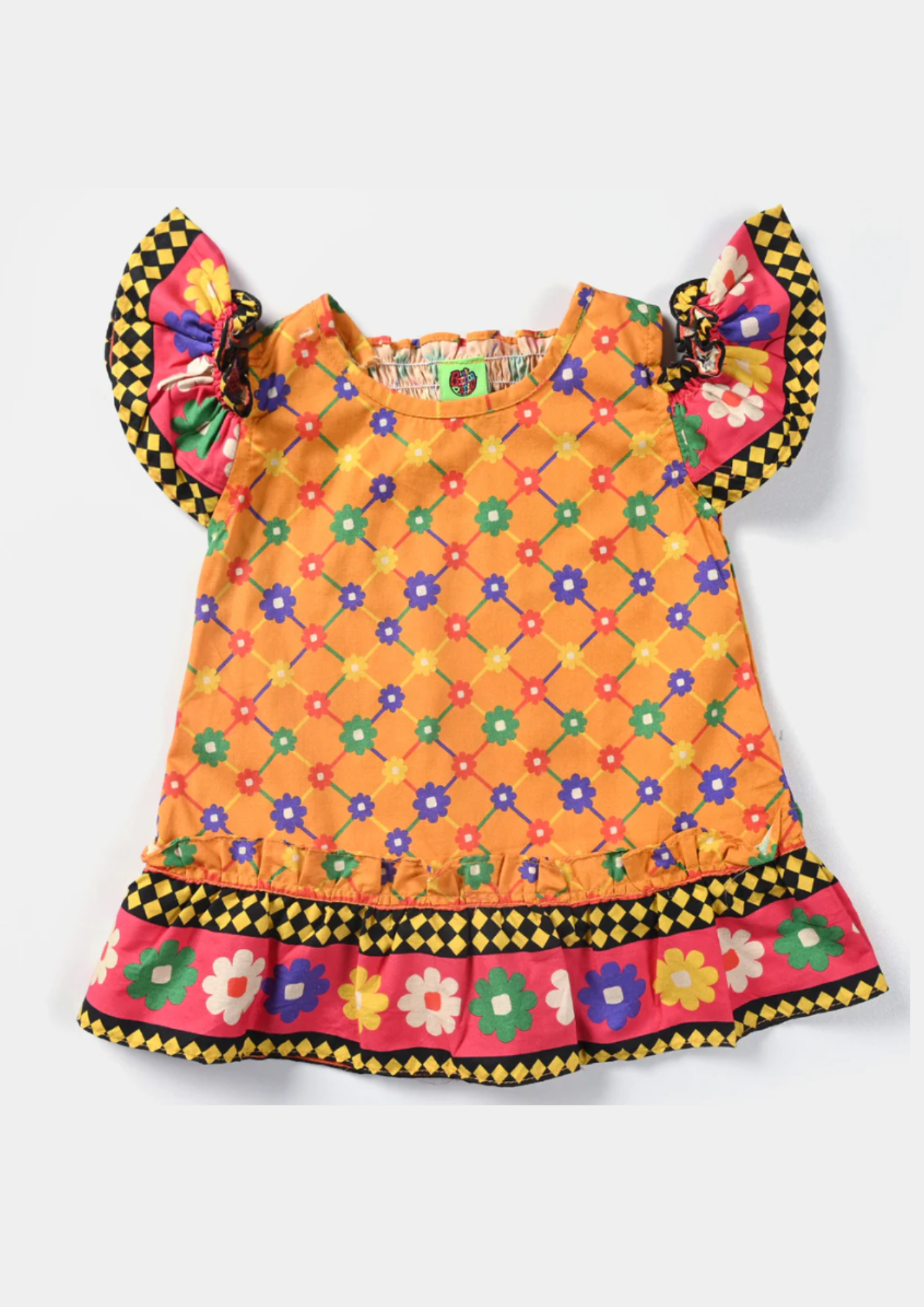 Yellow Print Fabric Cotton